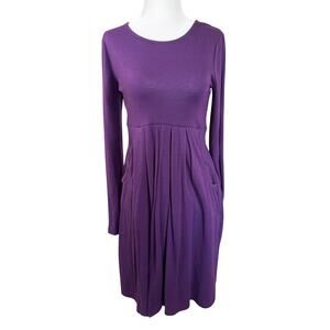 Purple Long Sleeve Pocket Dress Women’s Small Fit & Flare